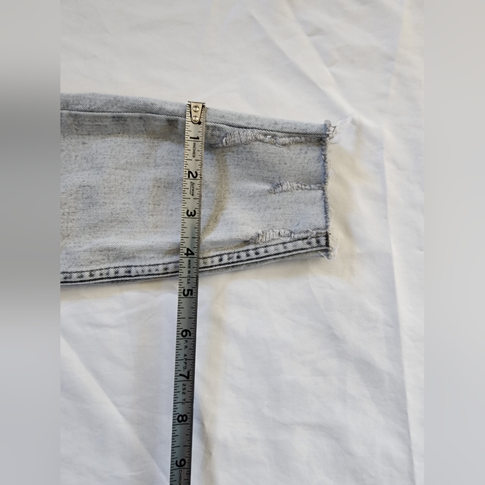 Zara Basic Light Grey Distressed Denim Jeans (sz … - image 10